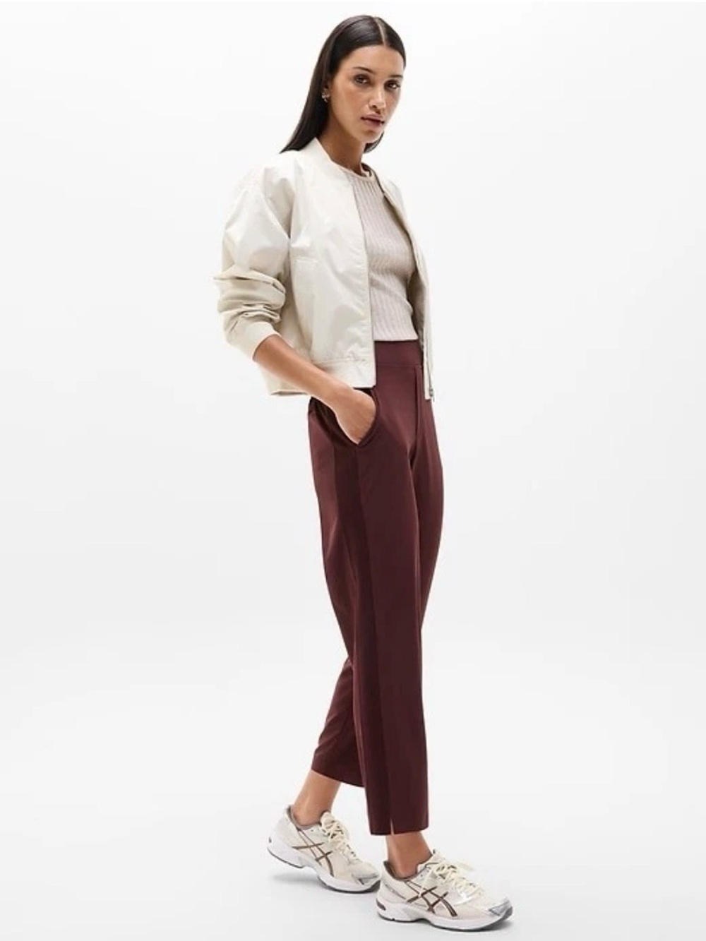 Athleta Brooklyn Mid Rise Ankle Pant in Garnet Women’s 6 Petite